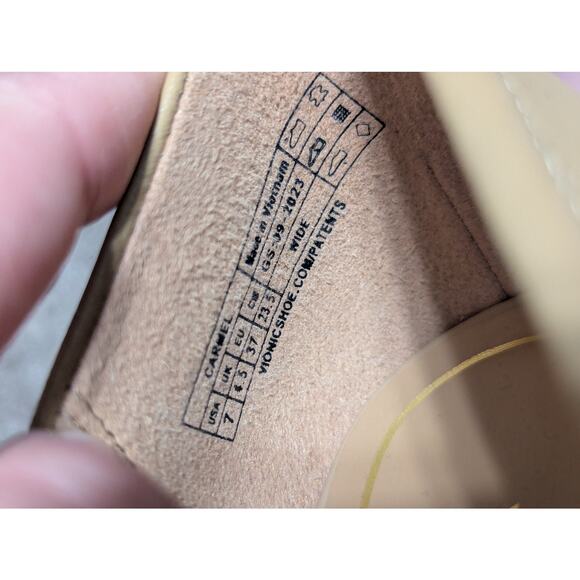 Vionic Carmel Tan Leather Block Heels Slip On Womens 7 Round Toe Officewear Corp - Picture 6 of 6